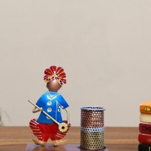 Blue men pen stand