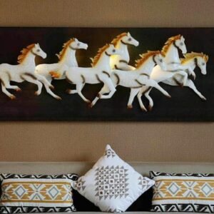 7 horse white with frame