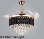 Classic Crystal Chandelier Fan with Retractable Blades
