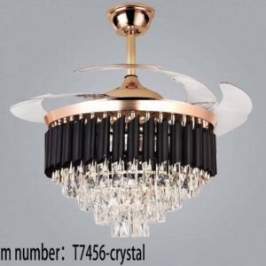 Classic Crystal Chandelier Fan with Retractable Blades