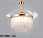 Tiered Crystal Basket Chandelier Fan