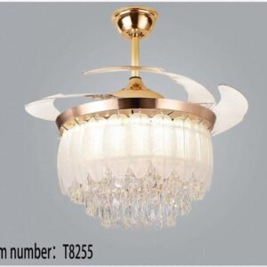 Tiered Crystal Basket Chandelier Fan