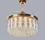 Chrome Finish Crystal Chandelier Fan