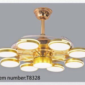 Rose Gold Crystal Chandelier Fan