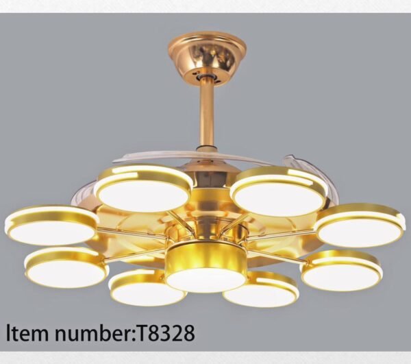 Rose Gold Crystal Chandelier Fan