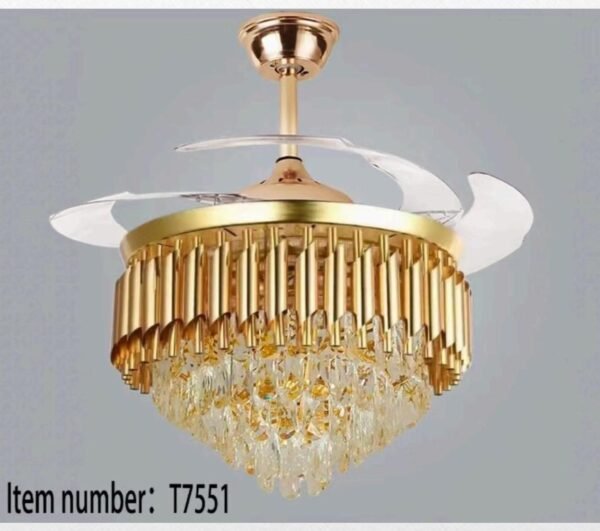 Modern Crystal LED Ceiling Fan Chandelier
