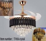 Vintage-Inspired Crystal Chandelier Fan