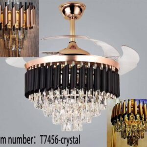 Vintage-Inspired Crystal Chandelier Fan