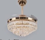 Black Crystal Chandelier Fan