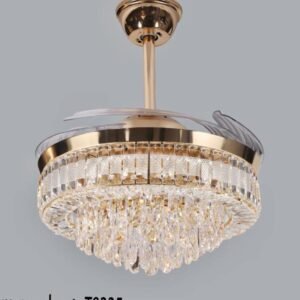 Black Crystal Chandelier Fan