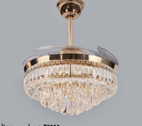 Black Crystal Chandelier Fan