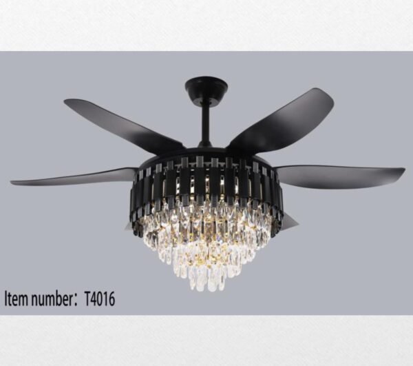 Spiral Crystal LED Chandelier Fan