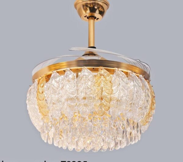 French Empire-Style Crystal Chandelier Fan