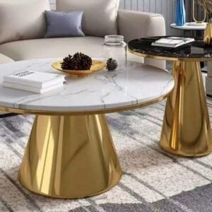 White composite marble top set of  2