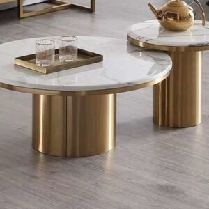 White composite marble top set of  2