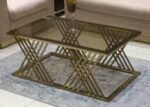 Brown metal glass top