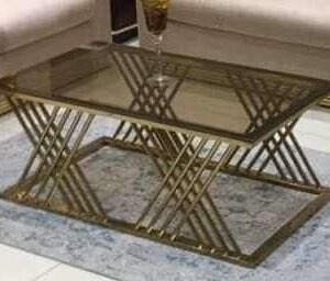 Brown metal glass top