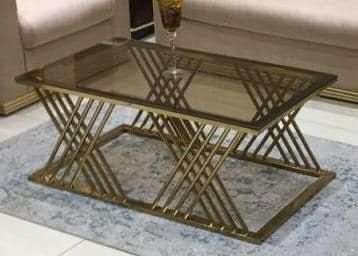 Brown metal glass top