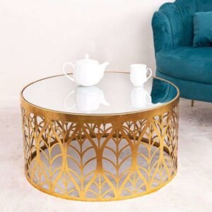 Gold and transparent glass top