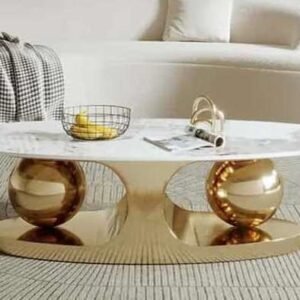 Gold and White composite marble top