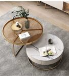 Brown glass top  and mdf made  drawer set of 2